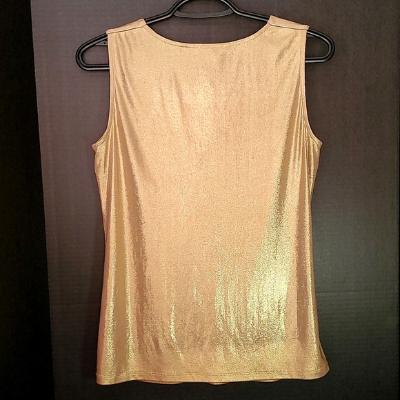 Bianca Nygard Gold Metallic Twist Tank - Size 8 - Picture 6 of 10